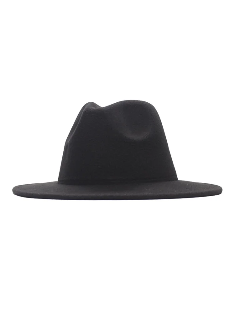 TrendsBlue Classic Solid Color Felt Fedora – Panama Cowgirl Cowboy Hat, Unisex Adults, One Size