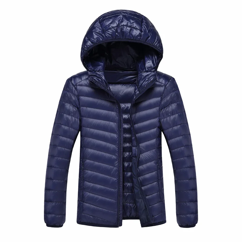 6XL 7XL 90%White Duck Down Jacket Hooded Warm Jacket Coat Men's Feather Ultralight Down Jackets Men Outwear Coats With Carry Bag