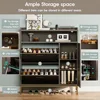 Shoe Storage Cabinet with 2 Flip Drawers & Side Cabinet Shoe Rack Organizer with LED Light and Charging Station Shoes 4