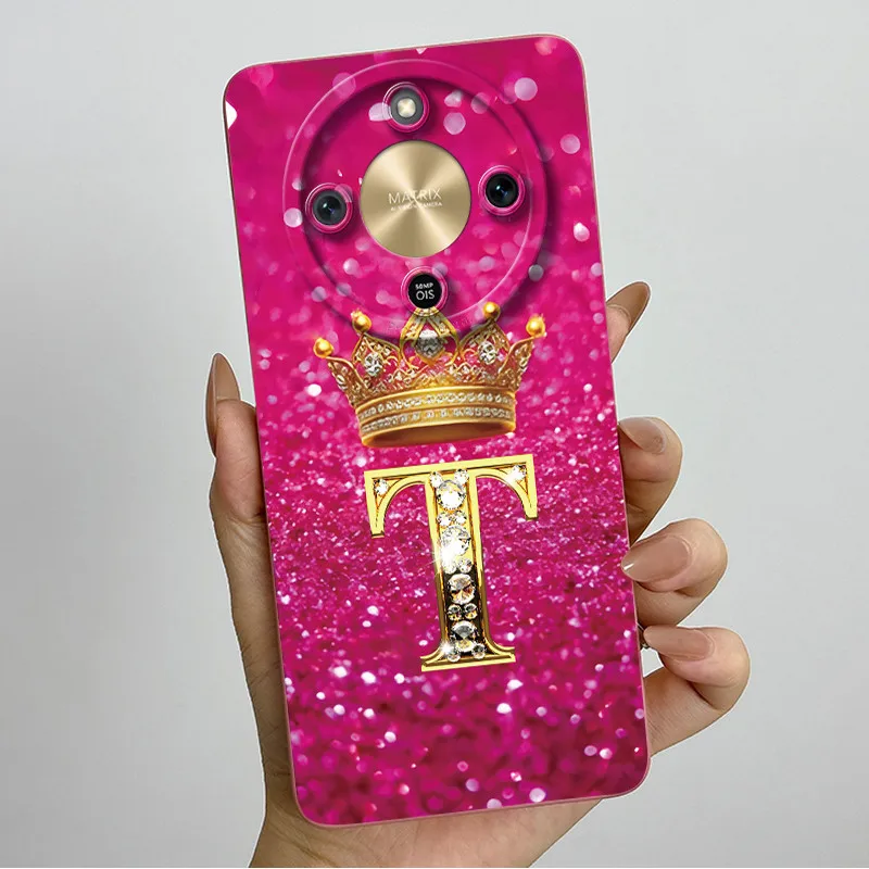 Fashion Initial Letter Couple Phone Case | Soft Silicone TPU Lens Protective Casing