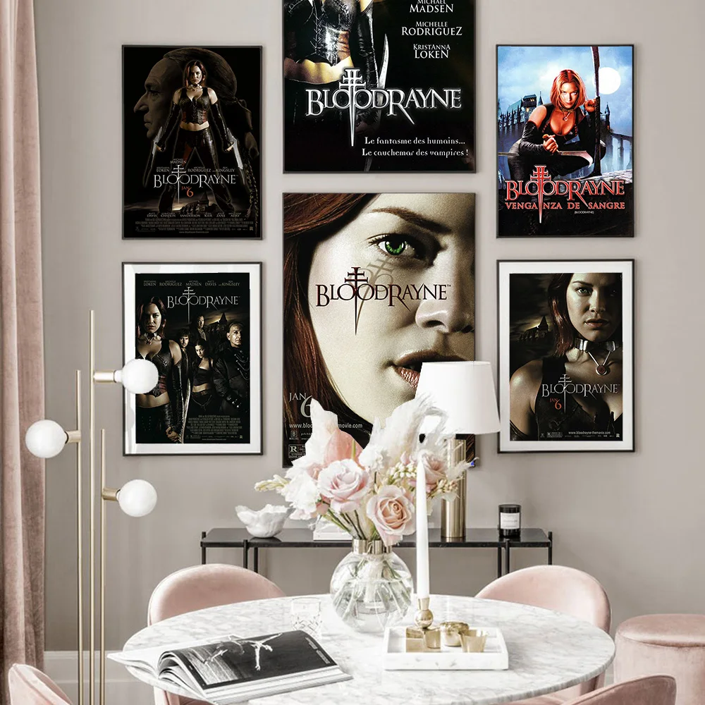 

Bloodrayne Fantasy Action Horror Film Poster Movie Art Print Modern Wall Stickers Video Room Cinema Canvas Painting Home Decor