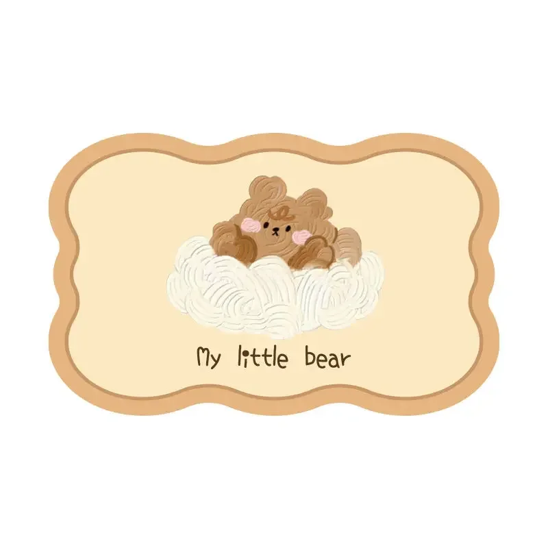 VIKAMA Cartoon Diatom Mud Bathroom Absorbent Floor Mat Toilet Non-slip Foot Mat Quick-drying Dirt-resistant Household