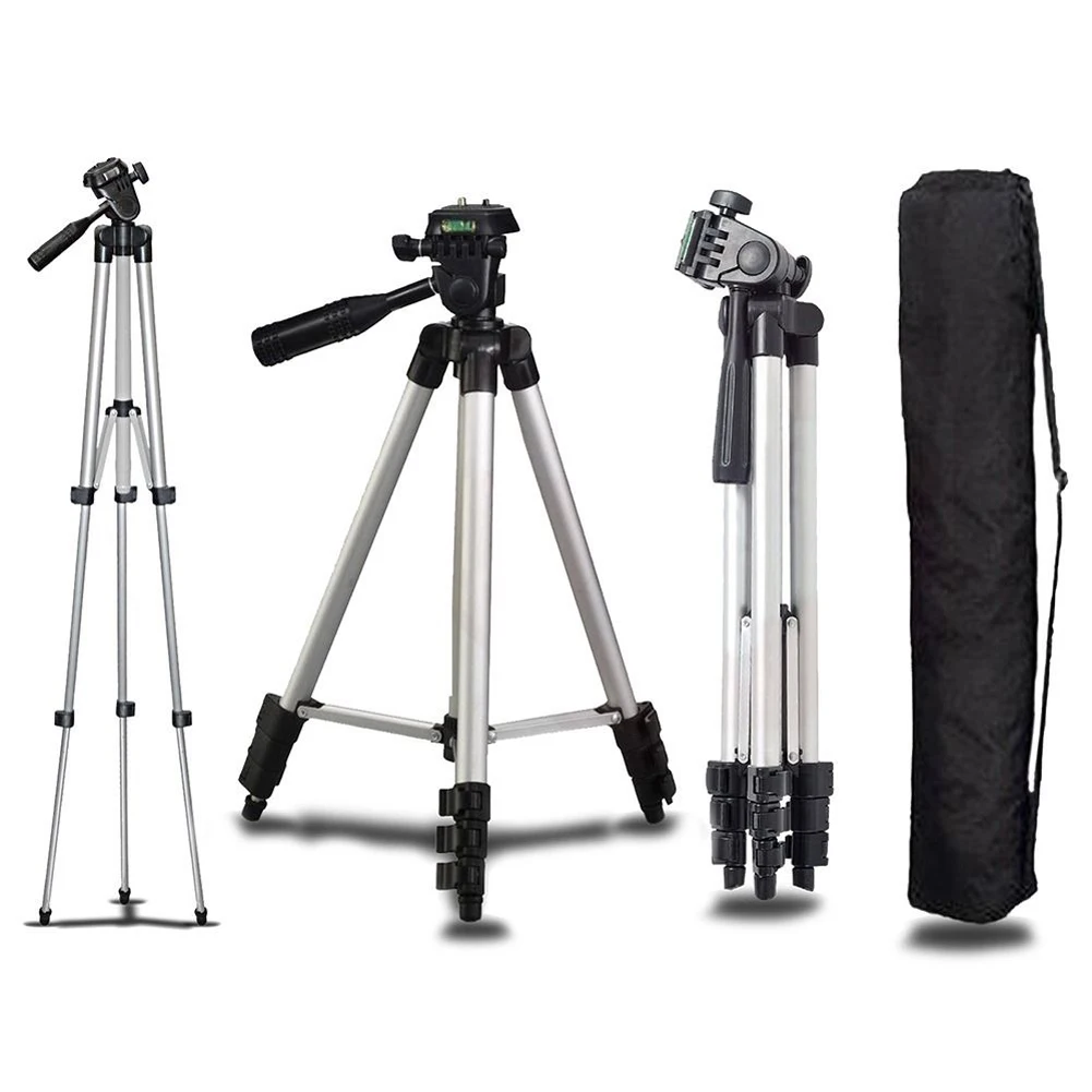 57 inch Camera Tripod for Canon Nikon Lightweight Aluminum Travel DSLR Phone Camera Tripod with 2 in 1 Phone Tablet Holder/Remote Shutter/Carry Bag 