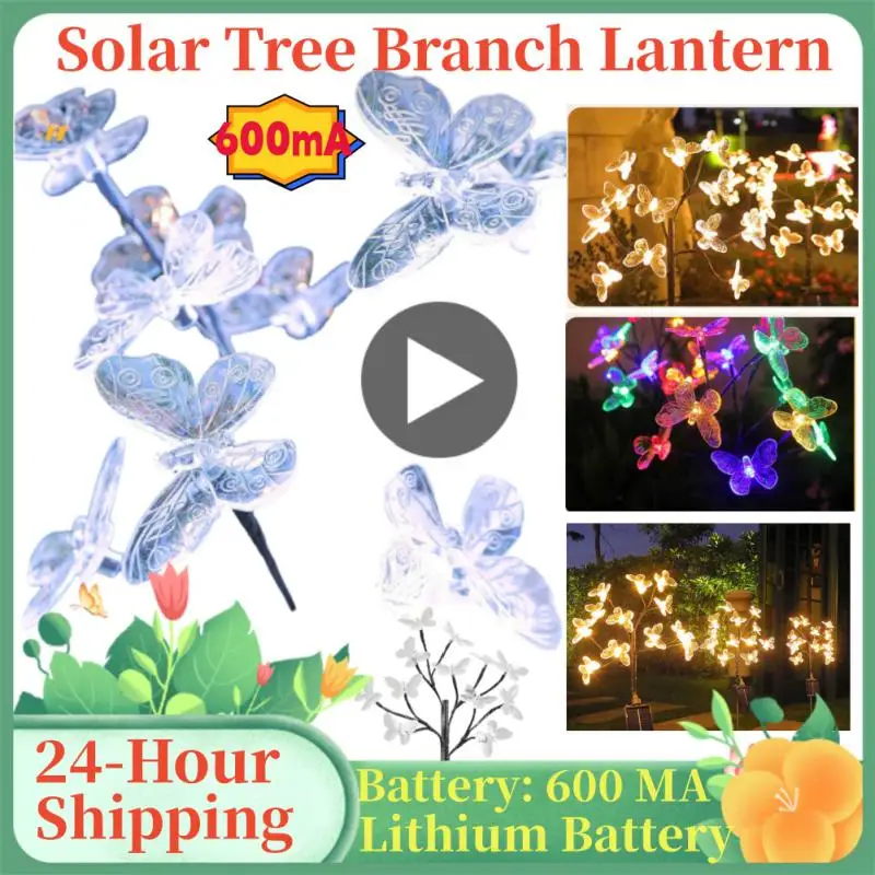 

Butterfly Butterfly Lamp Led Plug Lights In The Courtyard Branches Solar Energy Solar Ground Lamp Lighting Patio Outdoor Firefly
