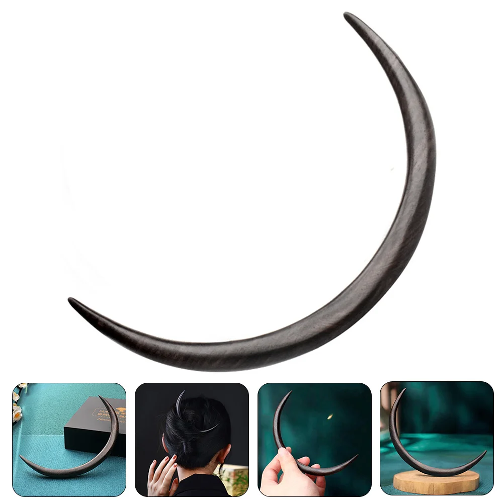 

Moon Wooden Hairpin Women Decoration Sticks Accessories for Tools Fork Chinese Girls Woman Tiara