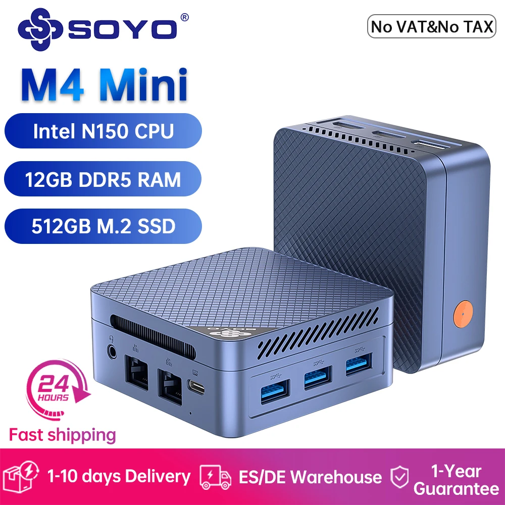 SOYO Mini PC M4 Mini Intel Twin Lake N150 CPU Windows 11 Pro Mini