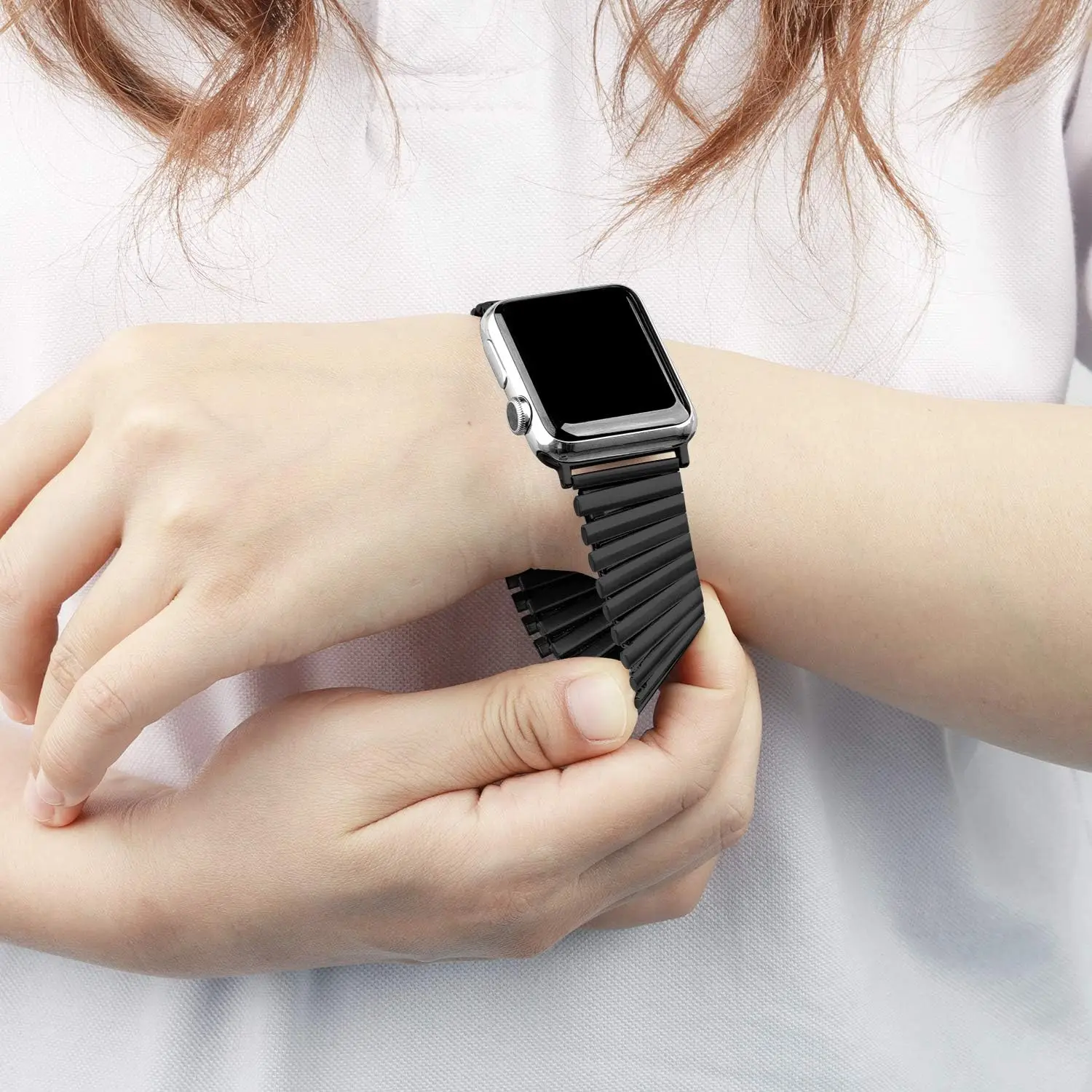 Stainless Steel Stretch Bracelet for Apple Watch - Elastic Strap