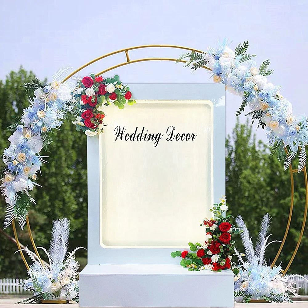 맞춤형 LED 조명 실내 웨딩 바닥 분수 폭포 스테인리스 스틸 유리 웨딩 장식 스크린 및 룸 디바이더