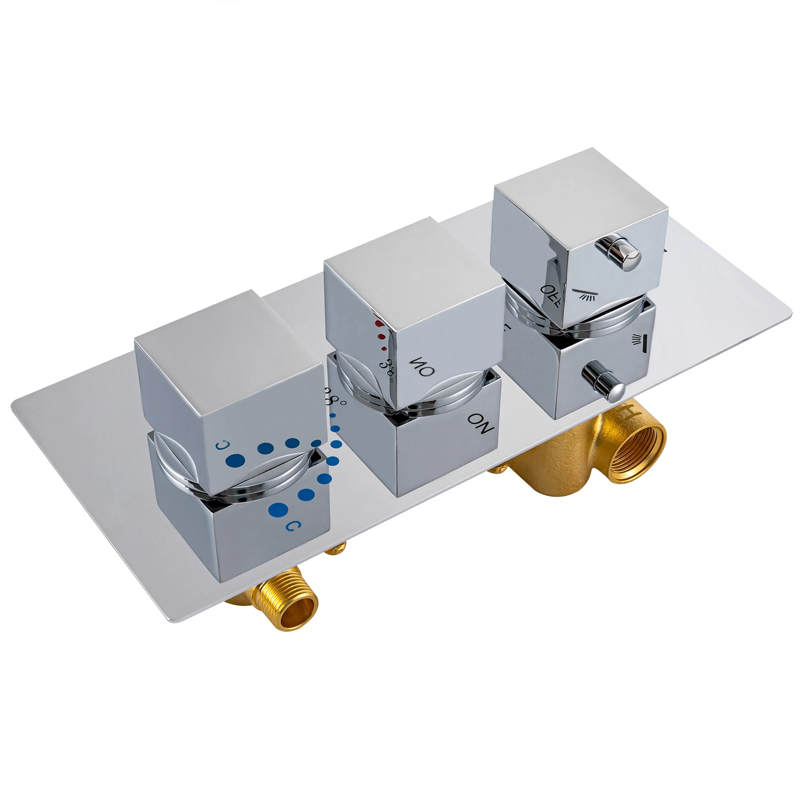 Description Picture 3 of itemBrass Concealed 3-Way Shower Diverter Thermostatic Mixer Faucet Mixing Valve