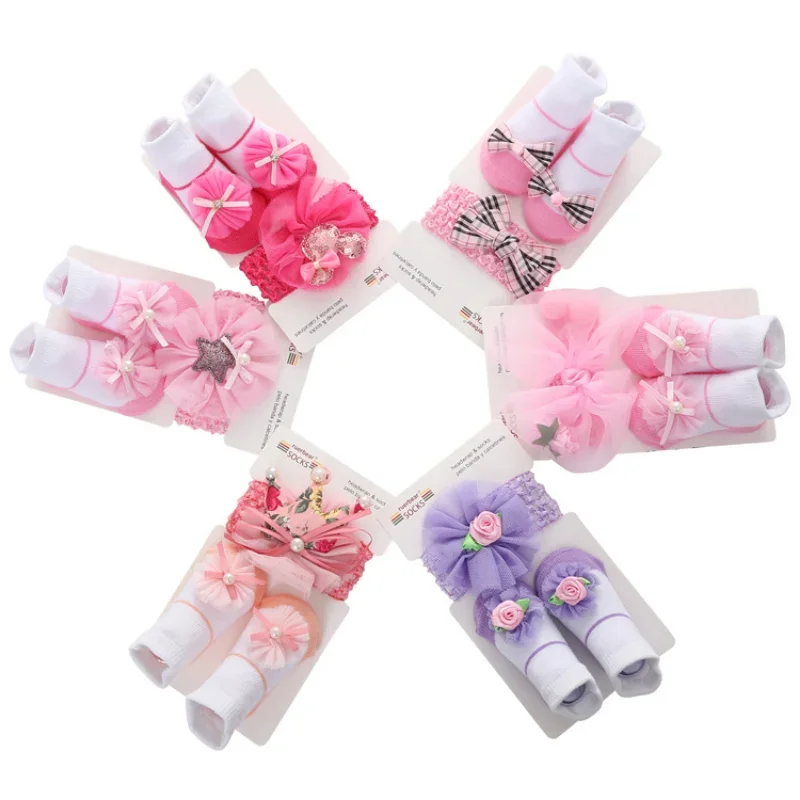 2Pairs Infant Baby Cotton Socks for Girls Newborn Boy Toddler 0-12