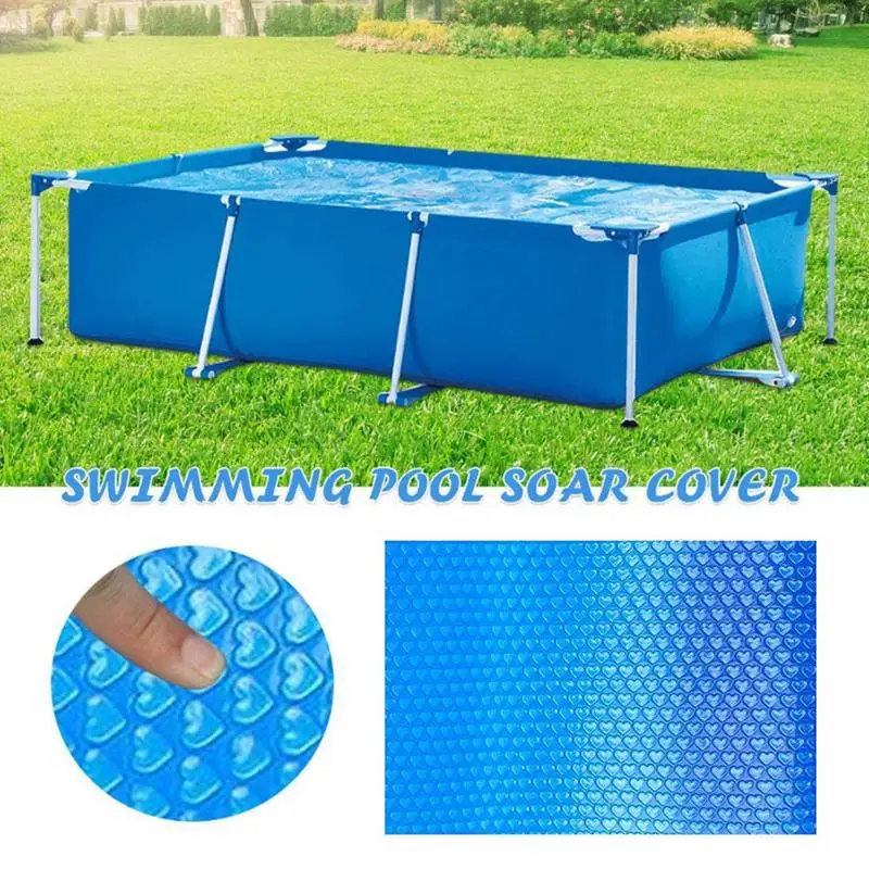 

Swimming Pool Cover Rectangular Solar Summer Waterproof Pool Tub Dust Outdoor PE Bubble Film Blanket Accessory Pool Cover Drop