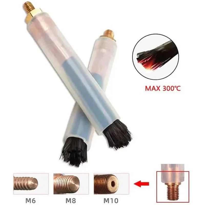 1PC M6/M8/M10 Copper Head Weld Brushes For Weld Seam Bead Joint Cleaning Polishing Machine Welding Seam Cleaner Brush Industry
