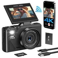 4K Digital Camera, 64MP Vlogging Camera 18X DigItal Zoom & Autofocus, 3” 180°Flip Screen, Travel Selfie for YouTube with Flash