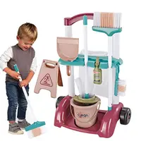 Mini Simulation Cleaning Tool Cart Pretend Play Kids Toys Broom For Children Vacuum Cleaner Broom Mop Set Cleaning Hygiene Toys 2