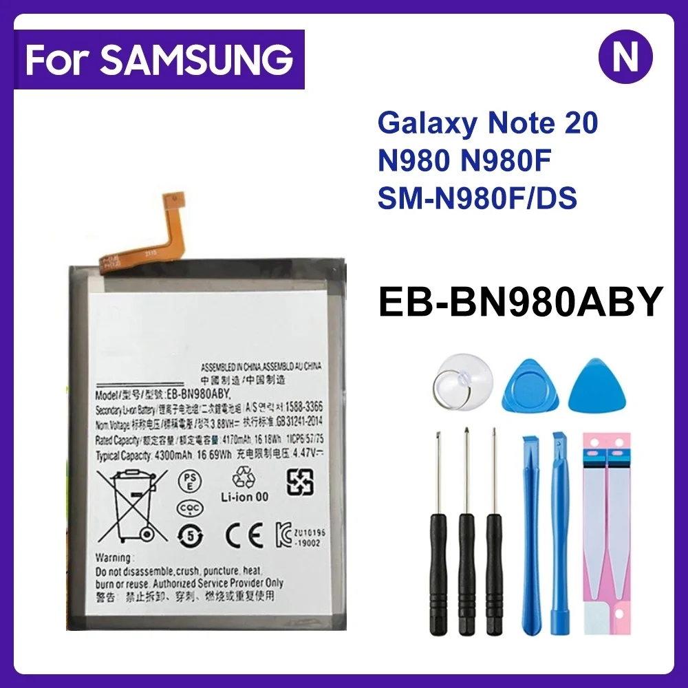 

Для SAMSUNG EB-BN980ABY 4300 мАч Сменный аккумулятор для SAMSUNG Galaxy Note 20 N980 N980F SM-N980F/DS батареи + Инструменты