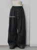 REDDACHiC Irregular Buttons Dress Pants Women Men Black Elastic Waist Wide Leg Pleated Front Suit Trousers Work Casual Clothes 6
