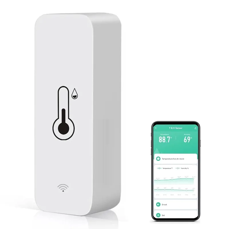 Умный Wi-Fi термометр, измеритель влажности с монитором для домашнего ...