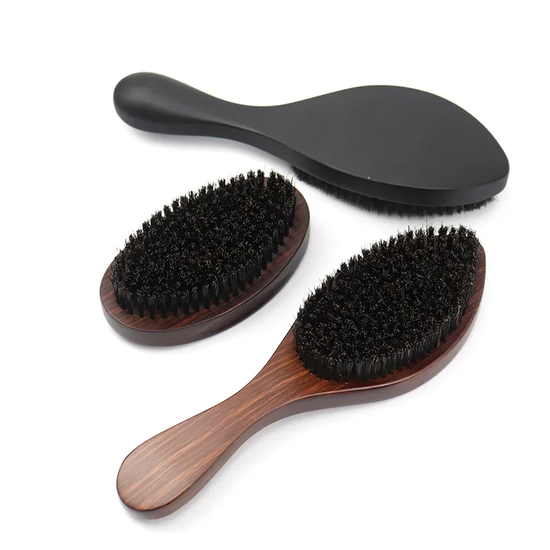 1piece men&lsquo;s curly hair styling comb beard comb beech texture massage wave anti knot For real wigs hair comb hair styling tool hair styling comb