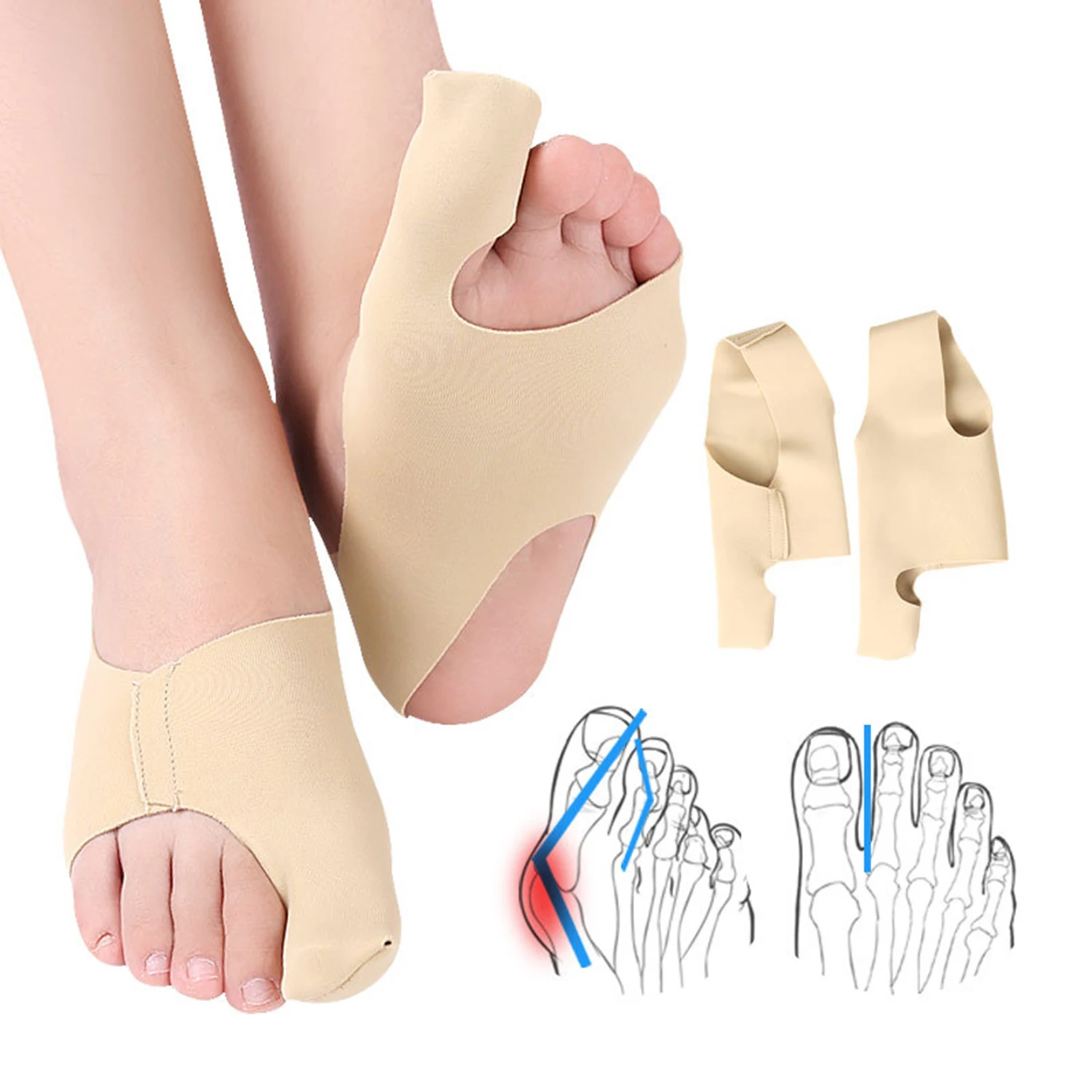 

1 Pair Toe Spreader Separator Bunion Corrector Thumb Finger Correction Straightener Foot Care Tools