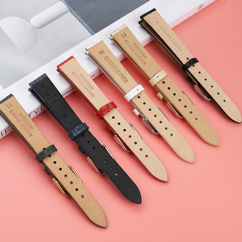 Fashionable Energetic Style Leather Cowhide Watchband for Women’s Smartwatch, 14mm