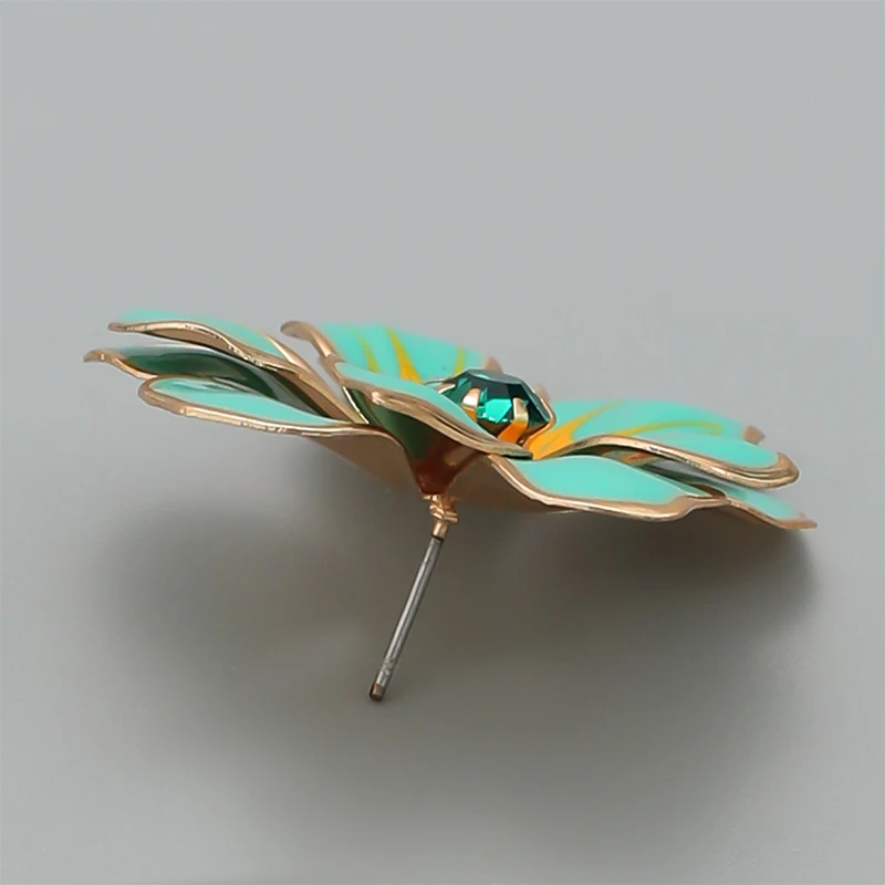 Orecchini A Fiore 3D Doppio Strato In Metallo Oro - Floreali, Eleganti, Per Donne E Ragazze, Ideali Per Matrimoni E Feste - 3
