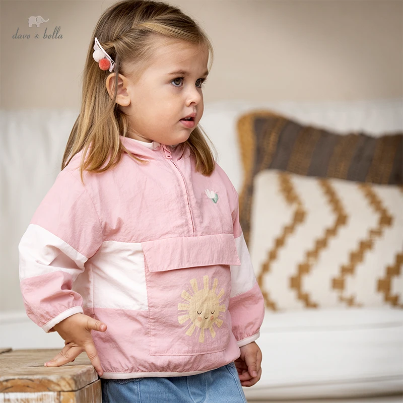 Dave Bella Kids Jacket Coats Girls Outerwear Spring  Grils Jacket  Autumn Cute Coat 2-9 Years DB1233798