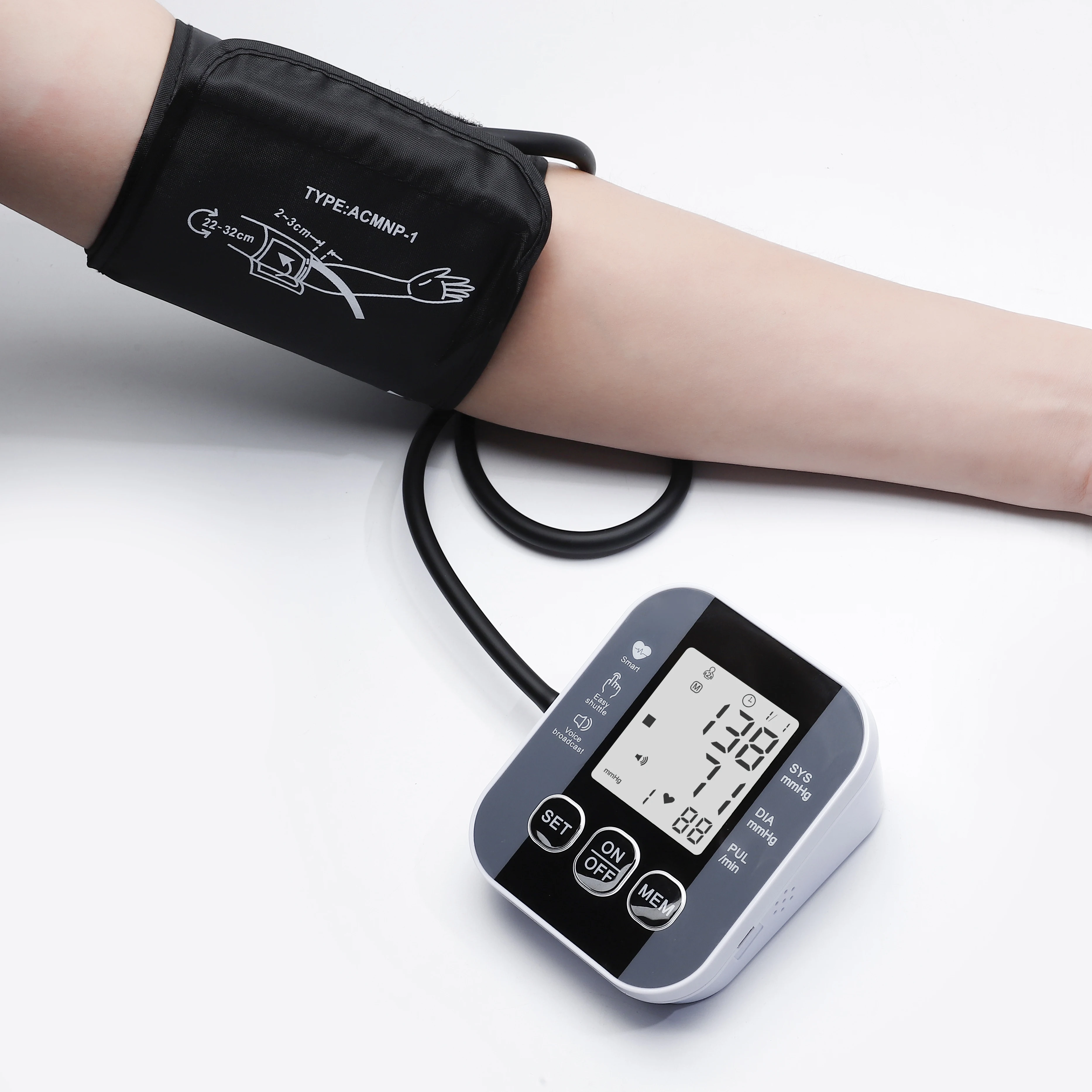 Health Care Digital LCD arm tensiometers Blood Pressure Monitor Heart rate Meter Large Cuff Portable Tonometer Sphygmomanometer