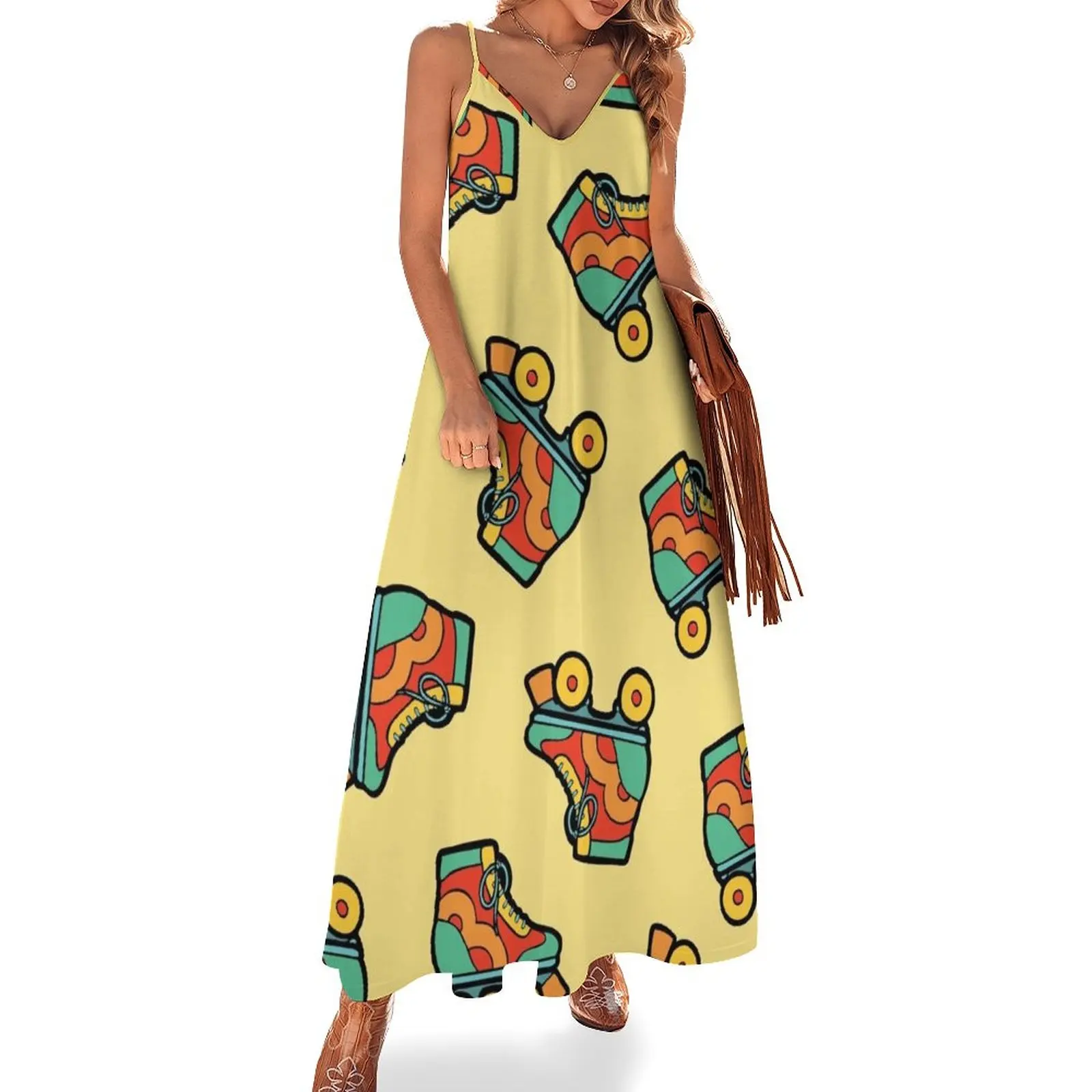 

Get your skates on! Sleeveless Dress prom dresses women party dresses