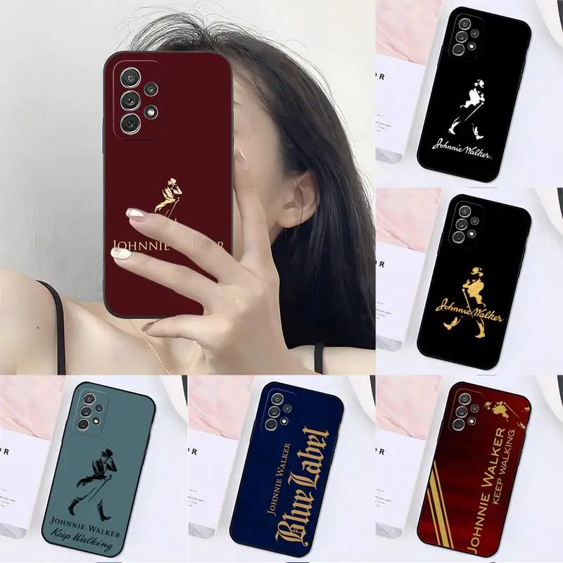 Johnnie Walker Logo Custodia Per Telefono Fundas Per Samsung S23 S30 S21 Fe Ultra S20 Lite S9 S10 E Plus Cover Posteriore Con Design Antiurto