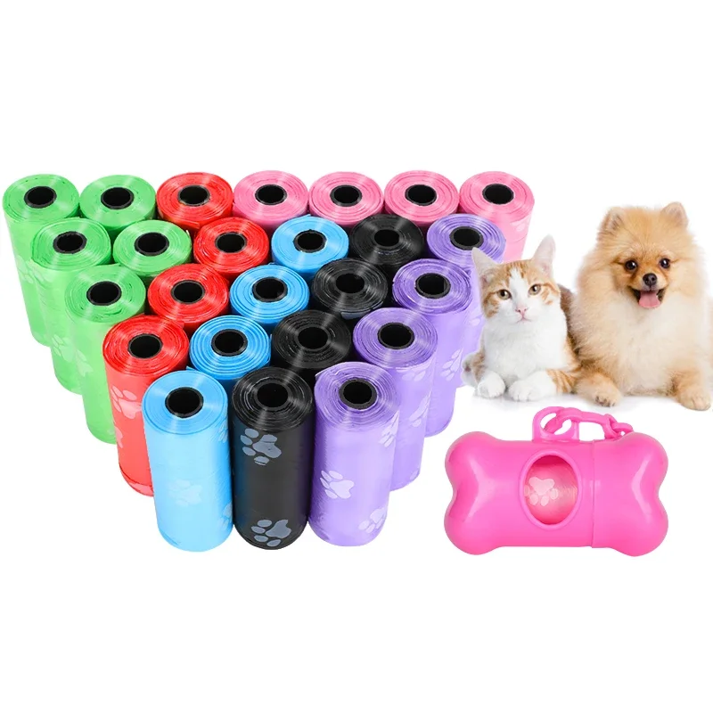 Dog Poop Bags Unscented with Carrier Dispenser