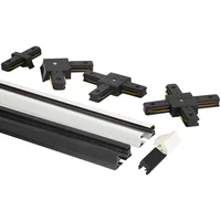 Black and White LED Track Light Rail 0.5M 2-wire Electrified Aluminum Two-Phase Electric Universal Track Clamp Spotlight Lightin 1