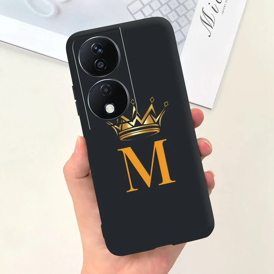 Fashion Crown Sakura Initial Letter Soft Silicon Phone Case - 2023 Edition