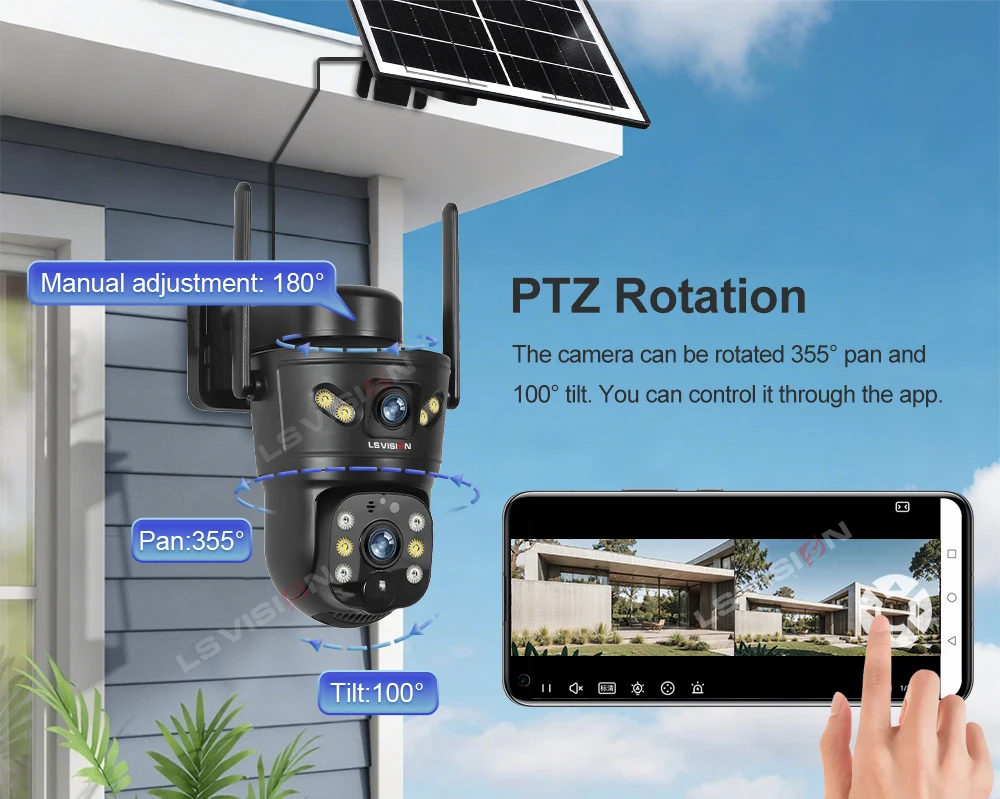 LS VISION 4G Solar Cameras 8MP Outdoor Trail Camera WiFi Security Camera Night V