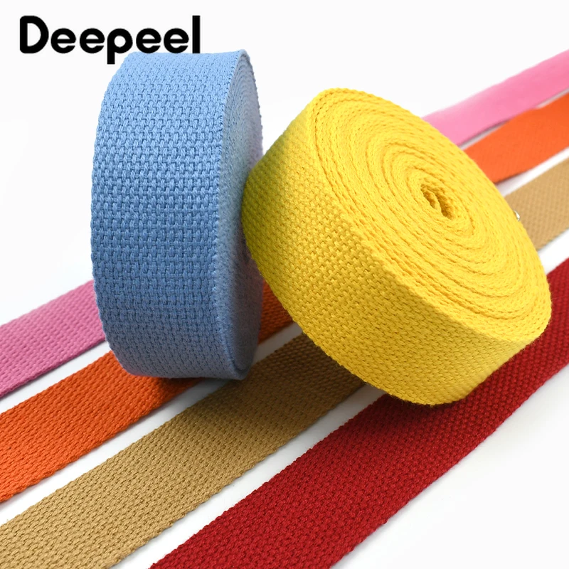 4M 20-50mm 컬러드 코튼 웨빙 테이프 가방 스트랩 애완동물 목걸이 안전 밴드 의류 벨트 슬링 리본 가방 재봉 액세서리