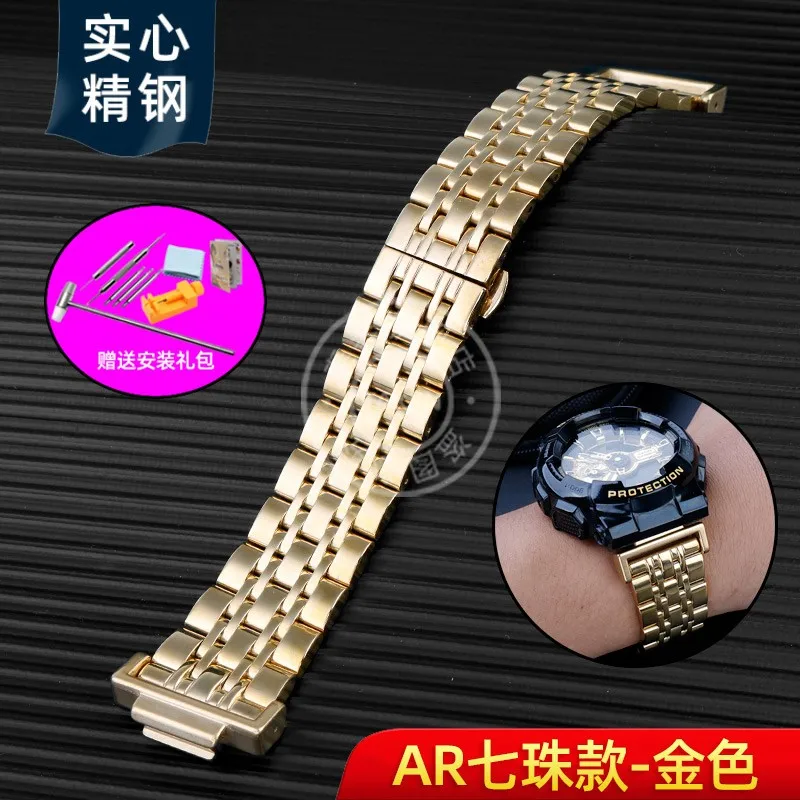 カシオG-SHOCK/100,gm2100,ghz DW-5600,GW-B5600用の金属製時計バンド