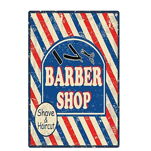 

metal tin sign Barbershop Shave& Cut for Barbershop Garage Wall Decor Retro Vintage 7.87 X 11.8 inches