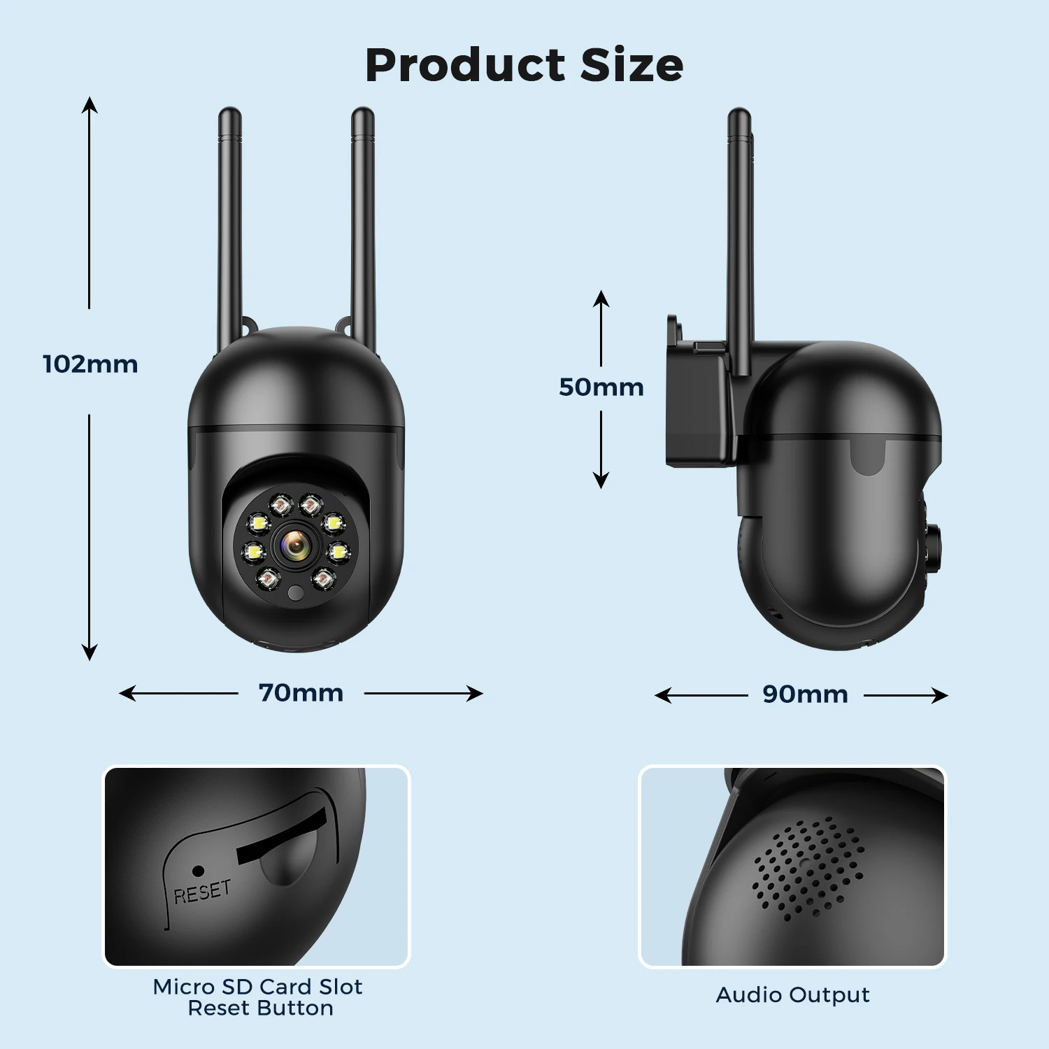 4MP Wireless Security Surveillance PTZ Camera Wifi Outdoor 3MP IP Camera Human T