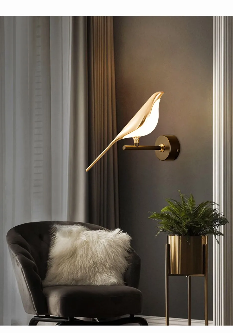 wall sconce lighting Nordic Creative Bird LED Wall Lamp Modern Bedroom Living Room Bedside Wall Lights Indoor Stair Decorative Lighting Wall Light wall mounted bedside lights