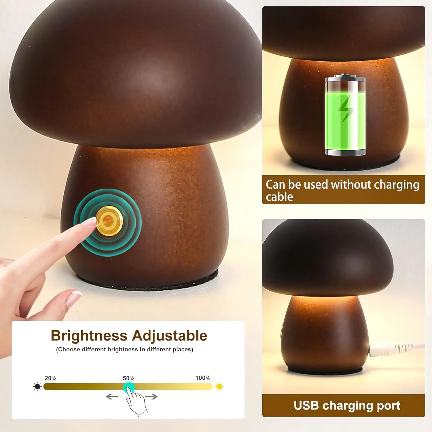 Lampe en bois naturel