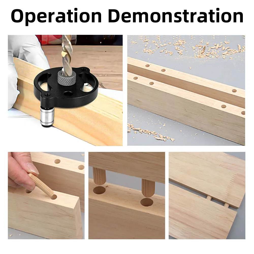 3–10 mm Dübellehren-Set – selbstzentrierender Bohrführungssucher mit 8 Stahlbuchsen – Locher aus Aluminiumlegierung für die Holzbearbeitung – Detail 23
