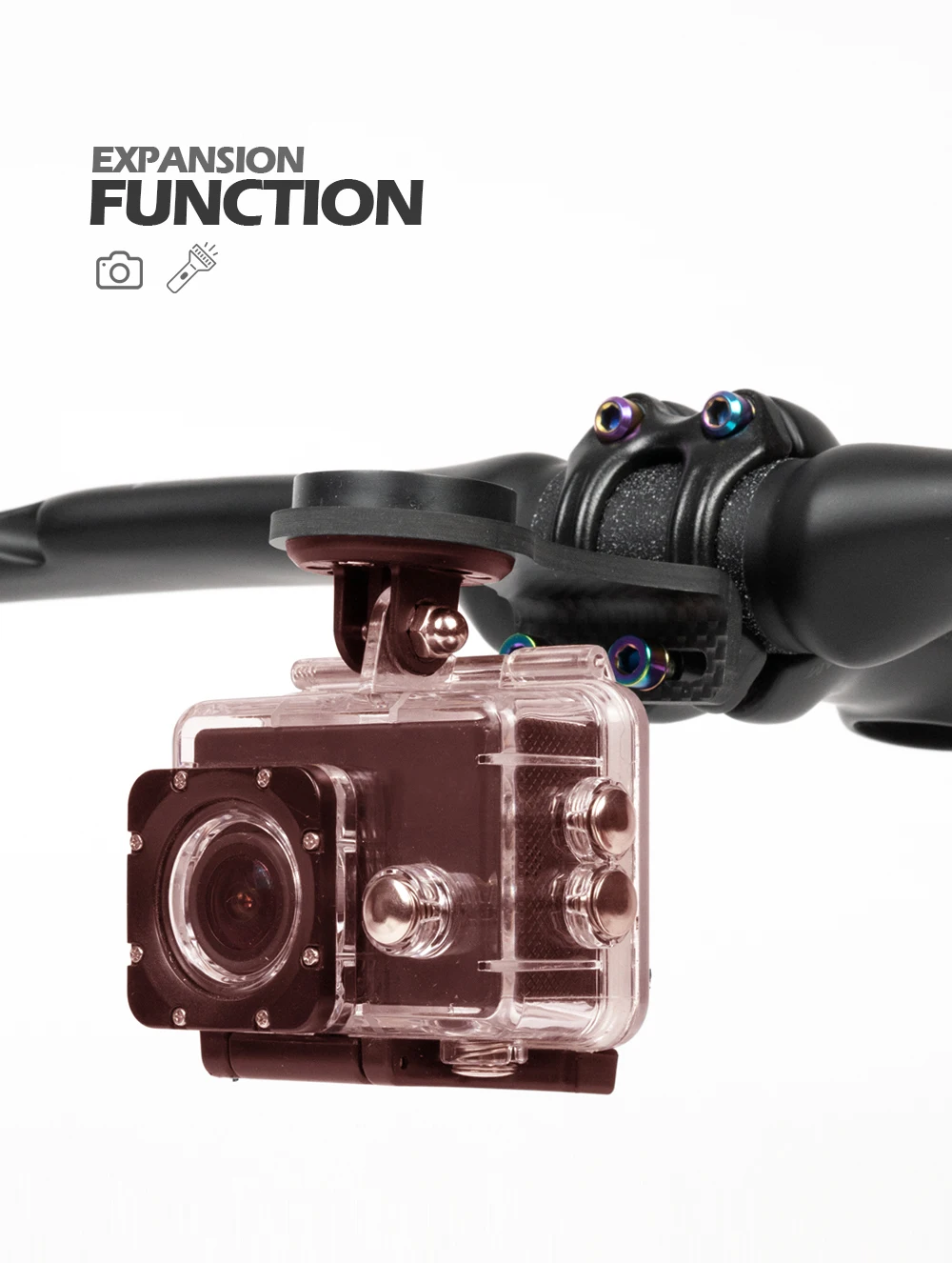 Description Picture 6 of itemOGEVKIN Bike Stem Extension Carbon Computer Mount Holder Rack for GPS/Cycling Computer/Camera/Light Bicycle Accessories 3K Black