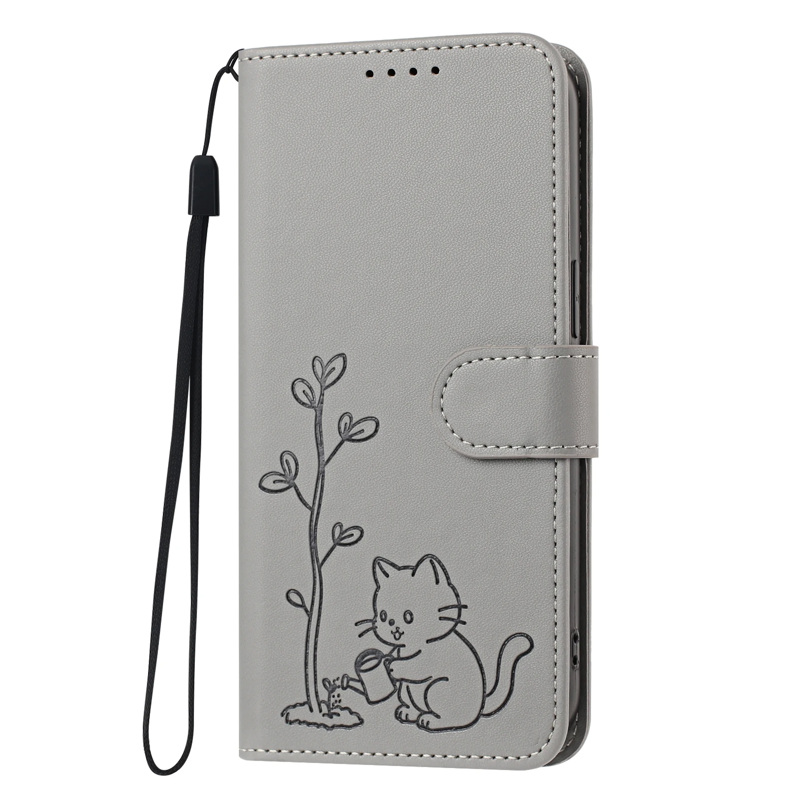 Cartoon Cat Leather Flip Phone Case