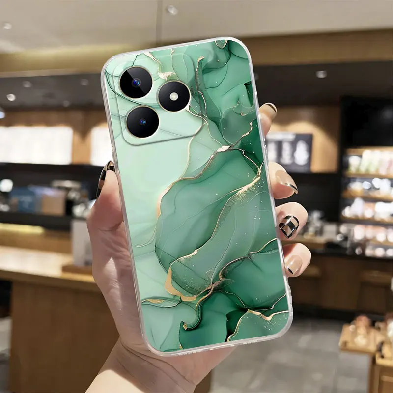 Marble Clear Shockproof Silicone Phone Case - Soft TPU Bumper
