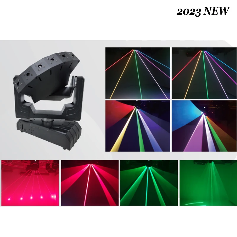 2023 New Six /8 Eyes XZY Axis Moving Head Laser 500mw*6pcs/500mw*8pcs Laser Source Dmx512 Sound Music Dj Club Lighting 2