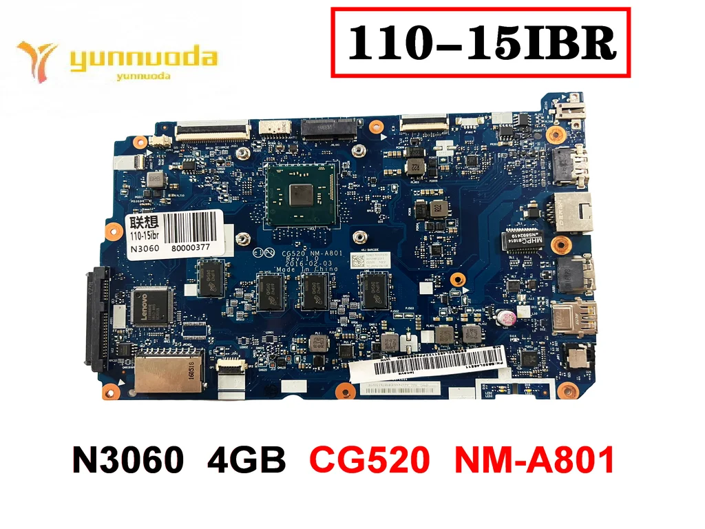 

Оригинальная материнская плата для ноутбука Lenovo 110-15IBR N3060 4 Гб CG520, проверенная надлежащая Бесплатная доставка