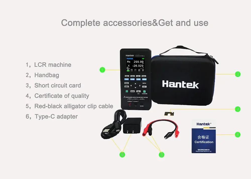 Hantek 1832C /1833C Portable Digital Bridge LCR Inductance Capacitance Resistanc