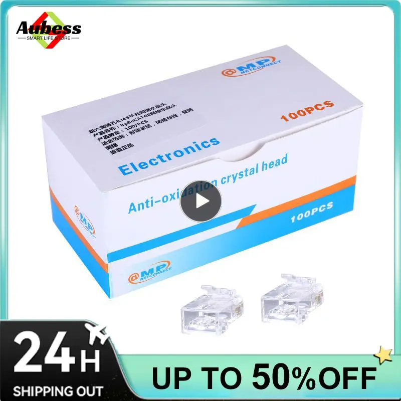 Фото Разъем Montions Rj45 Cat5e Cat6A, сетевой неэкранированный модульный разъем 8P8C для кабелей Ethernet №1