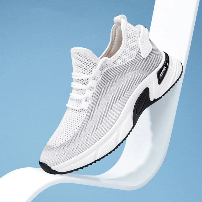 Summer Men's Invisible Height Increasing Shoes 8cm Breathable Mesh Comfortable Inner Height Increasing Shoes Casual Sneakers New