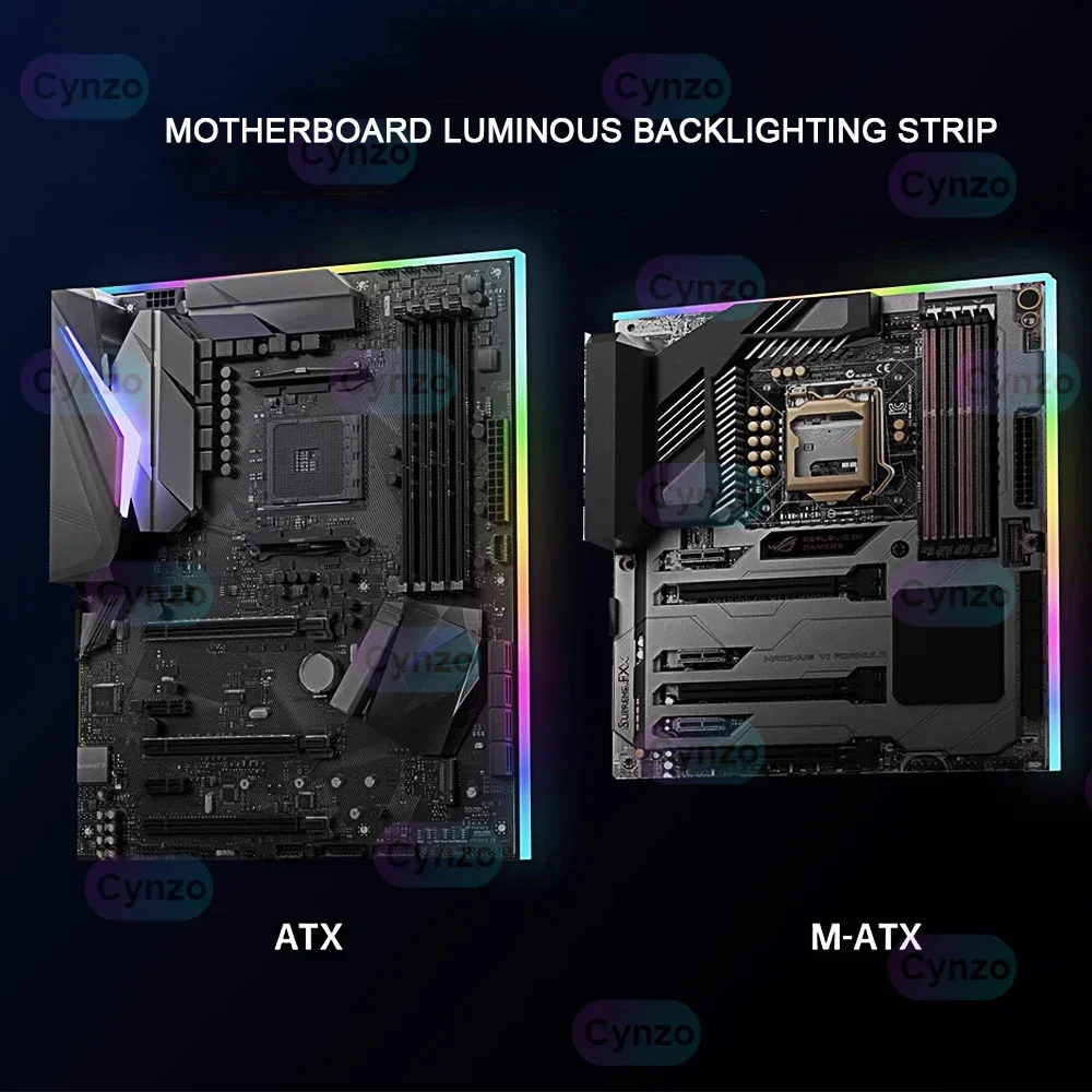 Tira Decorativa do Backplane da Iluminação do Desktop Matx Iluminado Argb Atx Mainboard Backlight do i o Aura Sync Mod do pc