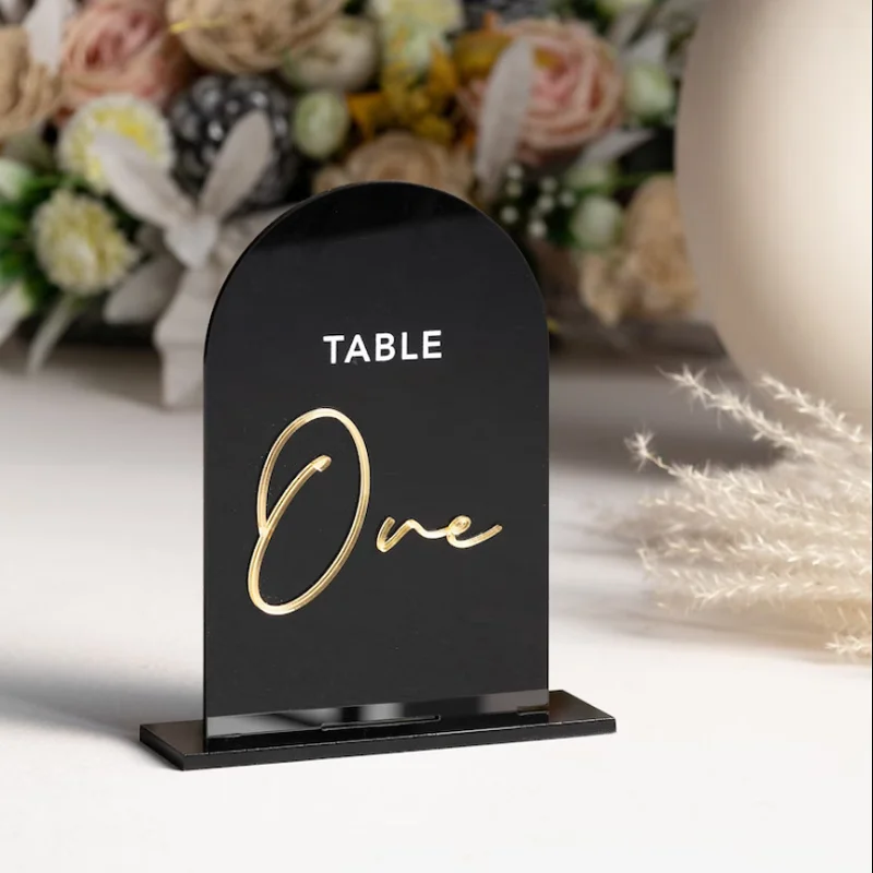 Arch Frosted Table Numbers Acrylic Table letters Wedding Centerpieces Luxury Decorations Wedding Table Numbers Sign